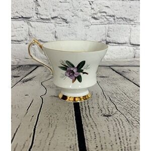 Windsor Lavender Azaleas Gold Trim Bone China Teacup